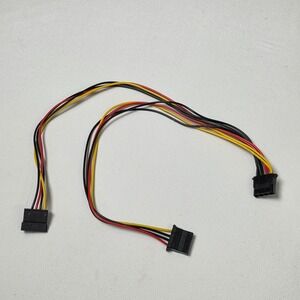 Molex Dual 4 pin Power to SATA and Power Splitter Cable 15in 18 AWG
